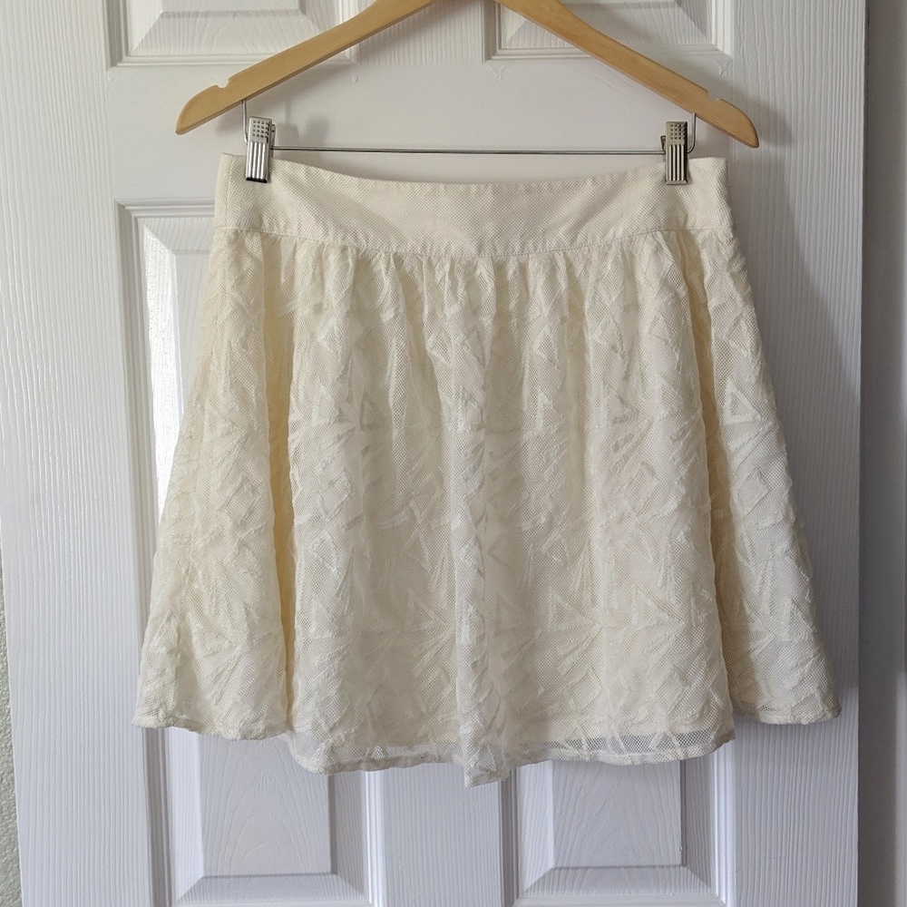 Free People Geometric Mesh Skirt